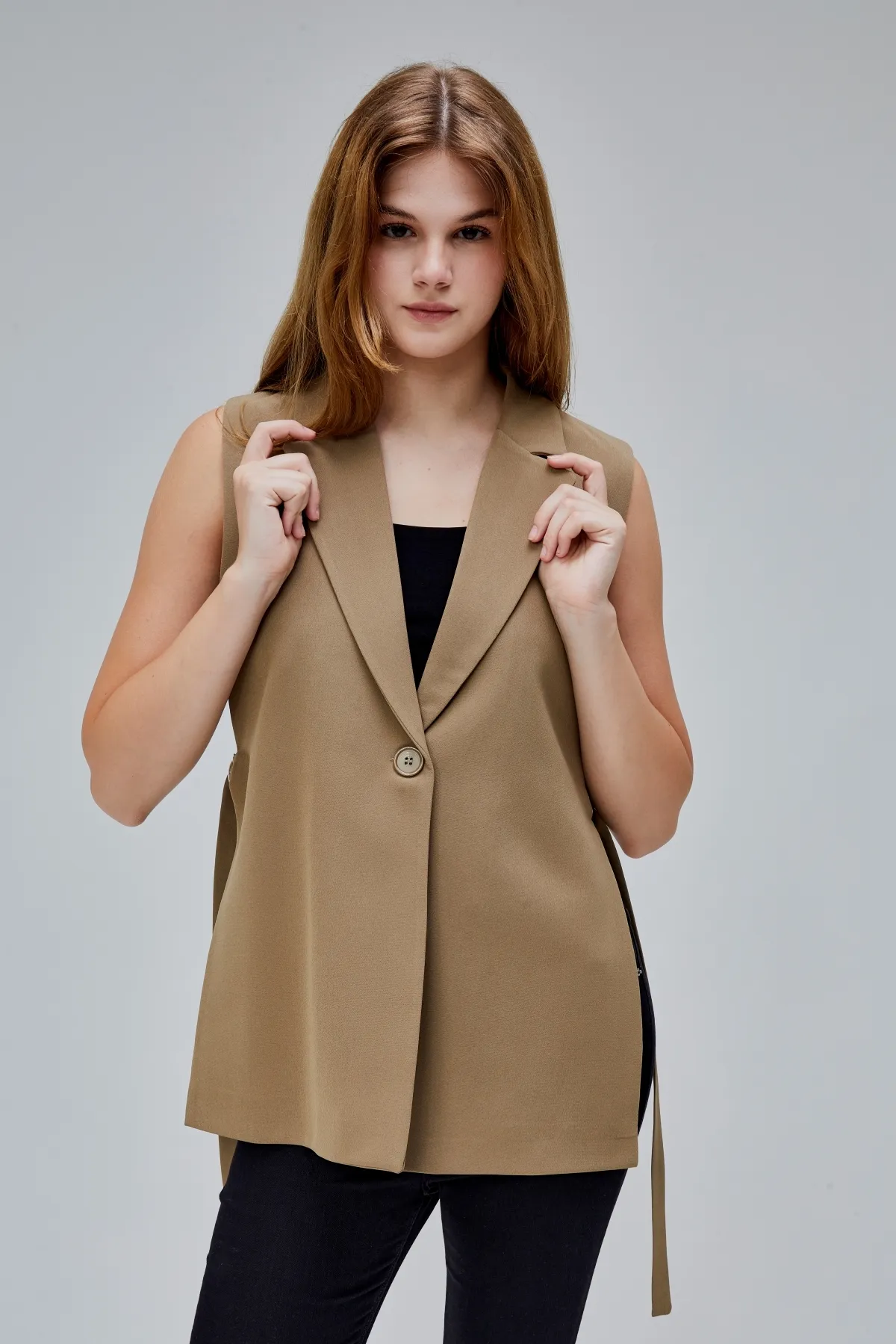 Koyu Haki Regular Astarlı Dokuma Yelek XS-S-M-L-XL-XXL