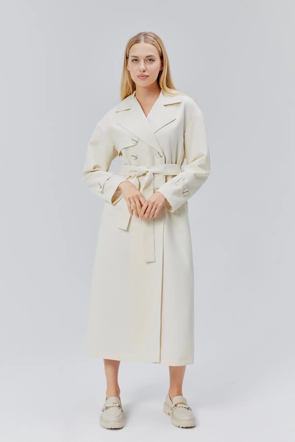 Oversize Rüzgarlık Detaylı Trençkot XS-S-M-L-XL-XXL